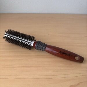 Conair Thermal Ceramic Round Hair Brush Wood Handle Boar Bristles Vtg‎ Y2k HTF